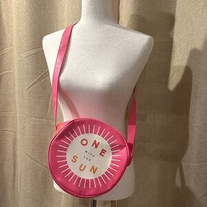 Pink Crossbody Cooler Bag with Sun Design